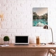 thumbnail image 2 of Stupell Industries Tropical Pink Flamingo Pool Relaxed Reflection Palm Trees Canvas Wall Art Design by Ziwei Li, 24" x 30", 2 of 6