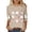 Beige, variant on Feancey Women's Halloween Tshirts Dressy Casual 3/4 Sleeve Tunic Tops Holiday Funny Cute Ghost Graphic Tees Comfy Crewneck Pullover Shirt Beige XXL
