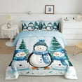 thumbnail image 2 of Manfei Kawaii Penguin Snowman Queen Comforter Set,Wild Animal Bedding Sets,Blue White Bedding Comforter Set For Teens,Ultra Soft Home Decor Reversible,3-Piece, 2 of 8