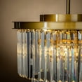 thumbnail image 3 of ALOADECOR 6-Lights Painted Brass Modern Crystal Chandelier Flush Mount Ceiling Lights, 3 of 6