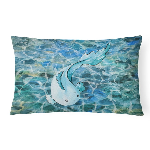 Carolines Treasures BB8524PW1216 Blue Fish Canvas Fabric Decorative Pillow