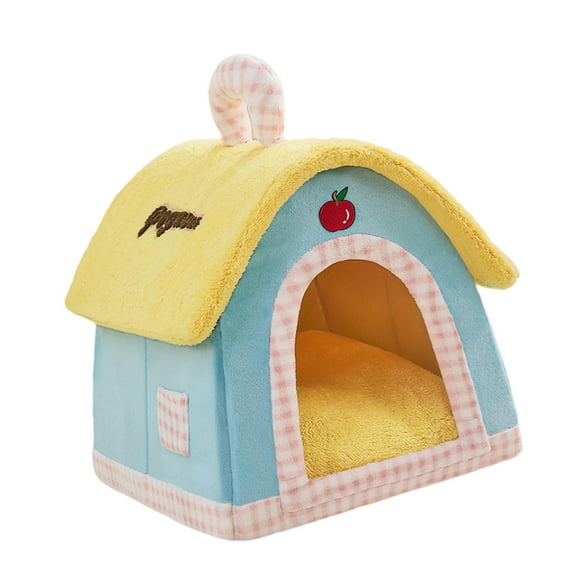 Casa para gatos, nido, cama para gatos, cojín extraíble, caseta suave, caseta portátil para perros, cueva para gatitos con asa, suministros para
