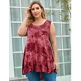 thumbnail image 3 of VEPKUL Plus Size Tank Tops for Women Sleevelss Tunic Casual Summer Clothes Swing Shirts T11-WineRed_4X, 3 of 6