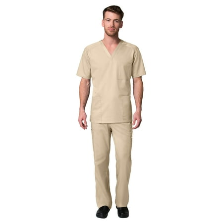 

Maevn EON Men s Mesh 3-Pocket V-Neck Top & Men s Half Elastic Cargo Pant Scrub Set