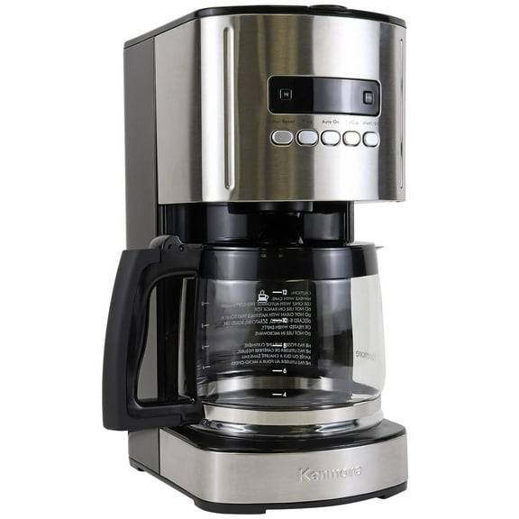 Kenmore Programmable 12-Cup Coffee Maker, Stainless & Black, Auto Brew & Keep Warm Functions