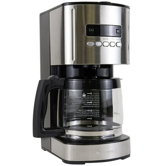 Kenmore Programmable 12-Cup Coffee Maker, Stainless & Black, Auto Brew & Keep Warm Functions