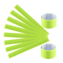 LEORX 4Pcs PVC Wrist Band Reflective Slap Band Light Green for Night Running High Visibility Safety