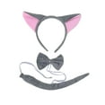 thumbnail image 3 of Abbraccia Ears and Tail Set Cute and Tail for Festival Mardi Gras Photo Props gray, 3 of 10