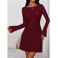 thumbnail image 5 of PRETTYGARDEN Women's Fall Fashion Floral Long Sleeve Mini Dress Mesh Bodycon Short Party Date Night Going Out Dresses, 5 of 10