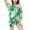 Green, variant on Jamicy Pajama Set for Women Gifts for Women Women's 2 Pieces Pj Plus Tropical Print V Neck Button Front Short Sleeve Sleepwear