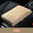 thumbnail image 3 of Alfombrilla para reposabrazos de coche de cuero sintético con bordado de ondas, protección para reposabrazos de consola central, almohadilla para caja de almacenamiento de reposabrazos de coche, 3 of 5