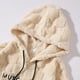 thumbnail image 4 of Ceisia Men's Oversize Hooded Checkered Plush Letter-Printed Polyester Sweatshirt Gift, 4 of 9