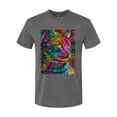 thumbnail image 3 of Colorful Cat Portrait | Cat Lover Owner | Dean Russo Art Animal Lover Mens Premium Tri Blend T-Shirt, Dark Heather, XL, 3 of 5