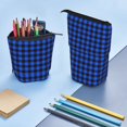 thumbnail image 5 of Lsque Buffalo Plaid Blue Black Pattern Telescopic Pencil Bag Pen Holder Stationery Case, Stand-up Retractable Transformer Bag Organizer, 5 of 6