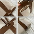 thumbnail image 2 of PIKADINGNIS Women Girls Fashion Canvas Tote Handbag Vintage Hobo Shoulder Bag Purse Leather Strap, 2 of 5