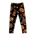 thumbnail image 4 of Girls' Halloween Leggings Pumpkin Printed Pants High Waist Stretchy Leggings for Girls 3-7Y, 4 of 6