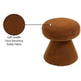 thumbnail image 5 of Meridian Furniture Drum Saddle Faux Shearling Teddy Fabric Ottoman/Stool, 5 of 5