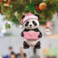 thumbnail image 4 of Panda with Santa Hat Christmas Ornaments 2D Acrylic Cute Cartoon Xmas Tree Hanging Decorations for Holiday Party New Year Supplies Home Decor and Panda Lover Gifts, 1PC, 4 of 5