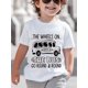 thumbnail image 1 of Kid'S Single T-Shirt, Casual Cotton Crew Neck Kids T-Shirt | Regular Fit Knit Fabric Top with "The Wheels on the Bus" Cartoon Print for Boys and Girls | Summer Short Sleeve Tee with Slight, 1 of 7