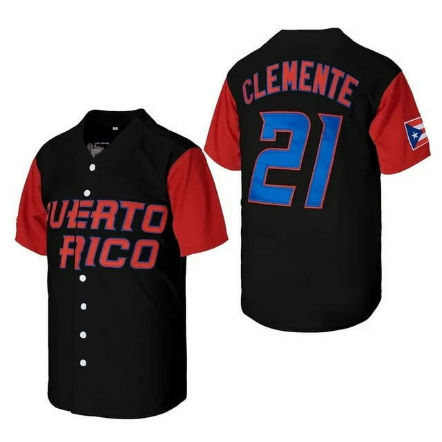 LS Puerto Rico #21 Roberto Clemente World Game Classic Men Baseball Jersey