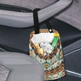 thumbnail image 3 of Yuyamidu Aztec Ethnic Geometric Car Trash Bag Hanging Car Rubbish Holder Collapsible Automotive Garbage Container Bin Portable Car Gabage Bag Car Decoration Accessories, 3 of 7