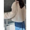 thumbnail image 4 of Abrigo de piel sintética de Color sólido cálido a la moda para mujer, chaqueta de invierno informal gruesa con cuello de manga larga, ropa nueva alta para mujer, 4 of 5