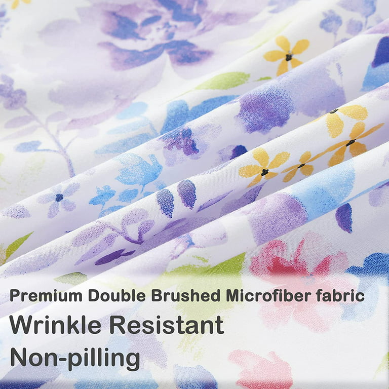 Viviland Floral King Sheets, Soft Breathable Microfiber Printed