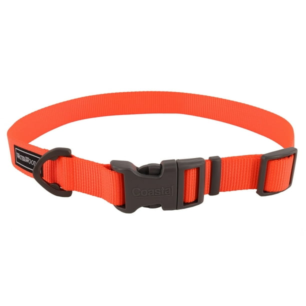 Collar para perros Coastal Water & Woods, ajustable, de seguridad, color naranja, 38-51 cm
