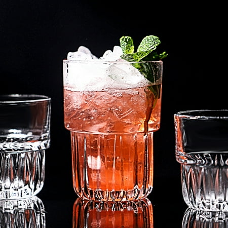 

Hesroicy 160/250/330ml KTV Bar Single Layer Glass Cup Whisky Cocktail Coffee Clear Mug