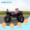 thumbnail image 4 of Aosom Kids ATV, 12V 4 Wheeler Ride on Quad Car Toy with Music, Headlights, Battery Powered Electric Vehicle for Boys and Girls, Pink, 4 of 10