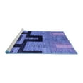 thumbnail image 2 of Ahgly Company Machine Washable Indoor Round Abstract Blue Modern Area Rugs, 6' Round, 2 of 4