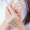 thumbnail image 3 of Harnais à Main Turquoise Bracelet Chaîne Lien Bracelet Bohème - Mariage, 3 of 7