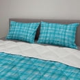 thumbnail image 2 of Abstract Comforter & Sham Bedding Set, Marine Style Hand Drawn Brush Streaks Monochrome Checkered Inspired, 3 pcs Duvet Set Microfiber Filling Quilt, 5 Sizes, Sea Blue Aqua Pale Teal, by Ambesonne, 2 of 4