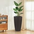 thumbnail image 7 of S-HOME Imitation Rattan Design 22.5 Inch Brown Plastic Large Planter With Automatic Watering System 2 Pack, 7 of 7