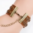 thumbnail image 2 of Uijokdef Bracelet for Women Men, Multilayer Brown Leather Bracelets, American Countries, 2 of 2
