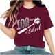 thumbnail image 1 of Camisetas de Cuello de Tripulación de Manga Corta para Mujeres Carta Impresa Camiseta 95% Poliéster 5% Spandex, Manga Corta Cuello Redondo Top Casual para Diario, 1 of 5