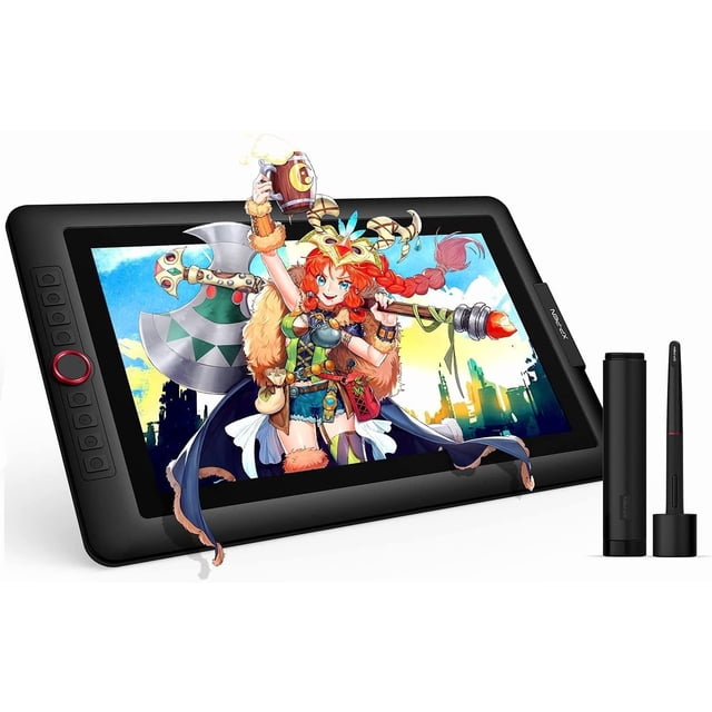 Tableta gráfica de 15,6" con pantalla XPPen Artist 15.6 Pro, compatible con inclinación, esfera roja laminada (120 % sRGB), pantalla de 8192 niveles, sensible a la presión y 8 teclas de acceso directo