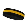 thumbnail image 4 of COUVER Unisex Two Color Striped Sports Head Sweatband Black Golden Yellow Black 3 Pack, 4 of 8