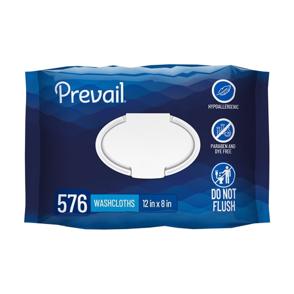 Prevail Personal Cleansing Wipe 8 x 12" WW-720, 6 Pack 576 Wipes