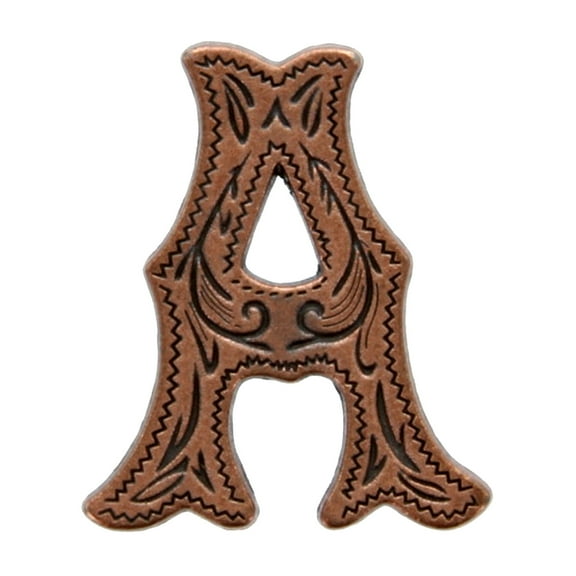 Alphabet Letter A Copper Plate Screwback Concho 1339-013