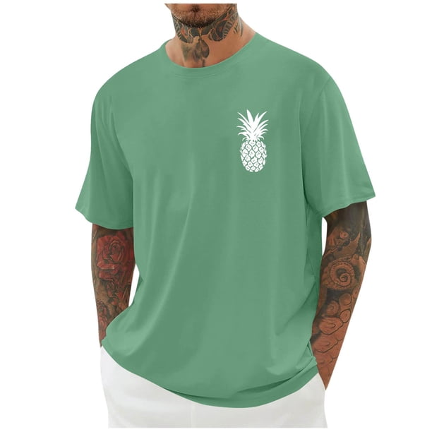 Camisetas de Manga Larga de Algodón Moda Casual Manga Corta Cuello Redondo Blusas para Al Aire Libre, Casual, Uso Diario