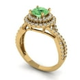 thumbnail image 2 of 1.3125 ct Round Cut Simulated Green Diamond Halo Engagement Ring for Women in 18K Yellow Gold, 2 of 5