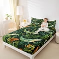 thumbnail image 4 of jejeloiu Crocodile Full Size Sheets,Wild Animal Bed Sheets,Tropical Botanical Leaves Sheet Sets For Bots Teens,Breathable Home Decor,4-Piece, 4 of 7