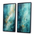 thumbnail image 3 of Designart "Turquoise Calm II" Abstract Landscapes Framed Wall Art Set Of 2 - Teal Landscapes Gallery Wall Frame Set For Home Decor, 3 of 6