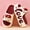 Red, variant on Women's Summer Indoor Home Slippers, Heeled Cartoon Alphabet Decorated Soft Sole Flats, Women Shoes