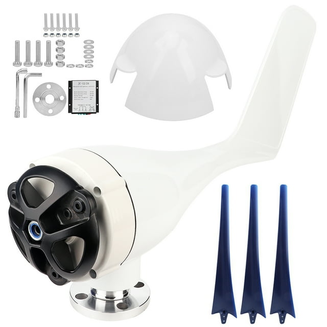 Wind Generator, Nylon Fiber 3 Blades Wind Generator, Practical For Marine Home Charging Boats Blue 24V