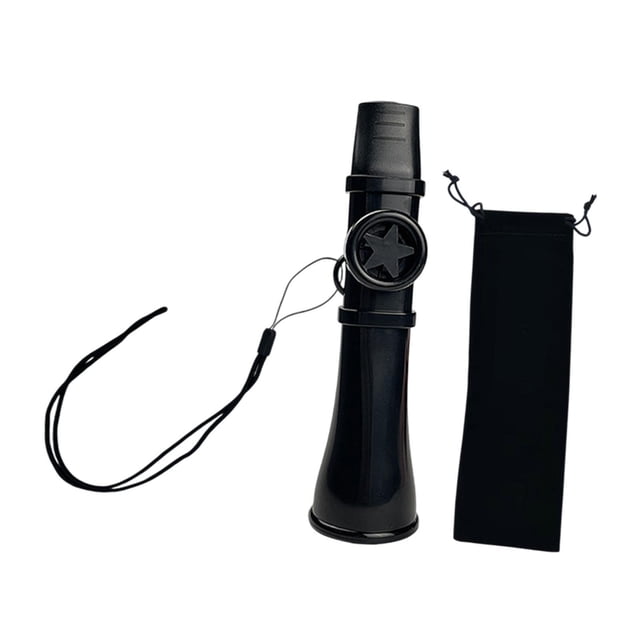 Flauta Kazoo Instrumento musical Conveniente con cuerda para el cuello Buen compañero Fácil de Negro
