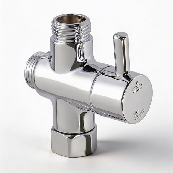 Brass Shower Arm Diverter for Fixed Shower Head with 2-Way Diverter, Chrome Plated Finish