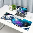 thumbnail image 4 of Large Gaming Mouse Mat/Pad with Non-Slip Rubber Base,Stitched Edge,Desk mat for Laptop,Computer & PC, Wristing Pad for Gamer,Office & Home,11.81''x31.50''x0.12'',Cool Galaxy and Japanese Great Wave, 4 of 6