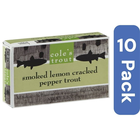 Cole's Smoked Trout with Lemon & Cracked Pepper 3.2 oz (Pack of 10)